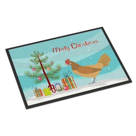 Carolines Treasures Frisian Friesian Chicken Christmas Indoor or Outdoor Mat, 24 x 36 in. BB9199JMAT